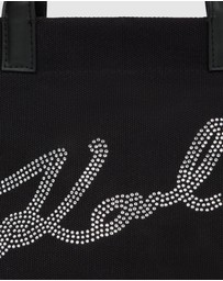 Karl Lagerfeld - K/Signature East-West Rhinestone Mini Tote Bag