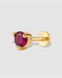 Wanderlust + Co - Birthstone Gold Flat Back Earring - Jul