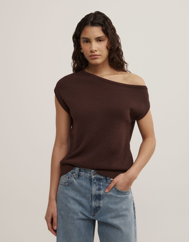 Witchery - Asymmetric Short Sleeve Slouch Knit