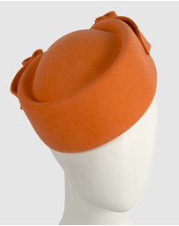 Max Alexander - Felt Orange Pillbox Hat