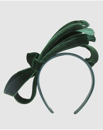 Max Alexander - Large Green Velvet Bow Racing Fascinator