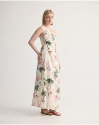 Oxford - Maja One Shoulder Linen Dress