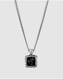 Haze & Glory - ICONIC EXCLUSIVE - Necklace Men Black Palm Onyx 925 Sterling Silver