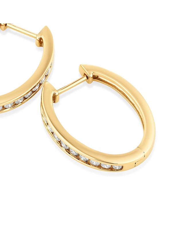 Michael Hill - Huggie Earrings with 0.50 Carat TW of Diamonds in 10kt Yellow Gold