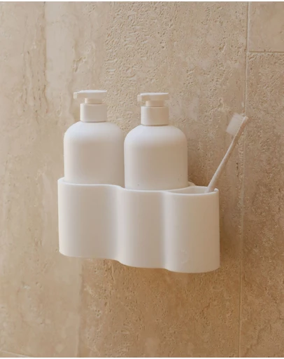 DESIGNSTUFF - CURV Shower Caddy, Silicone/Adhesive