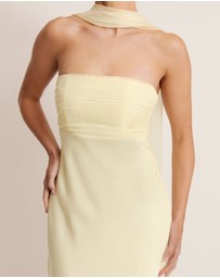 Six Stories - Chiffon Bandeau Satin Maxi Dress