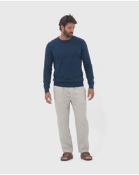 Coast Clothing - Crew Neck Cotton Jumper - Blue