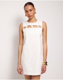 AERE - Haven Linen Beaded Mini Dress