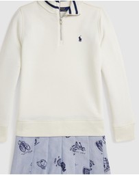 Polo Ralph Lauren - Print-Skirt Terry Quarter-Zip Dress - ICONIC EXCLUSIVE - Teens