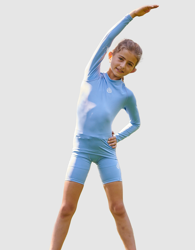 SKINS - Youth Compression Half Tight - Sky Blue