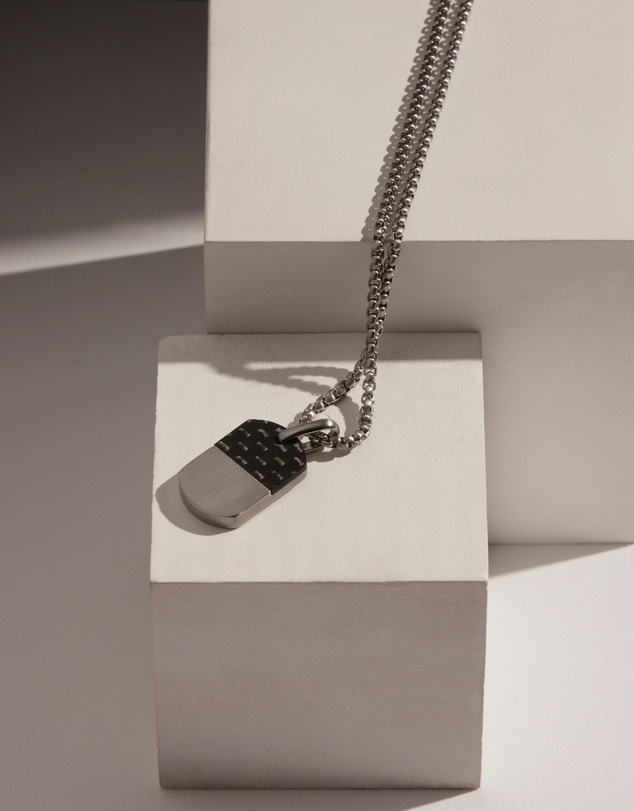 Najo - Aviator Men's Carbon Fibre & Steel Necklace