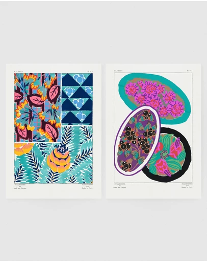 Inka Arthouse - Set of 2 Floral Patterns by E.A. Séguy Art Prints