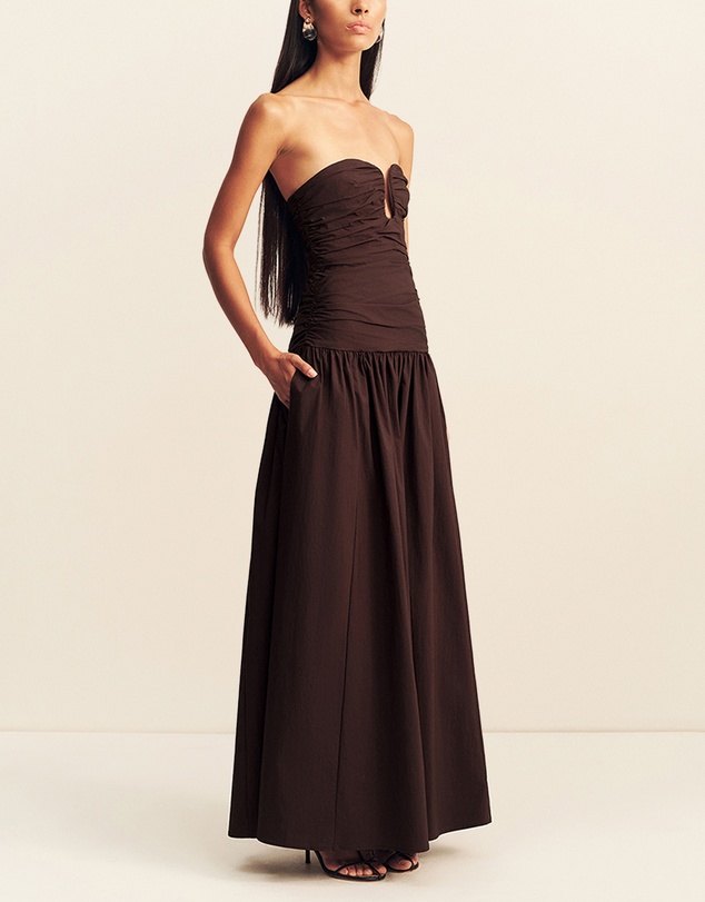 Shona Joy - Campbell Pleated Drop Waist Maxi Dress