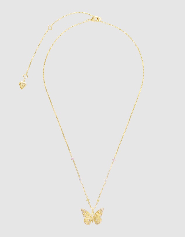 Wanderlust + Co - Butterfly Rainbow & Gold Necklace