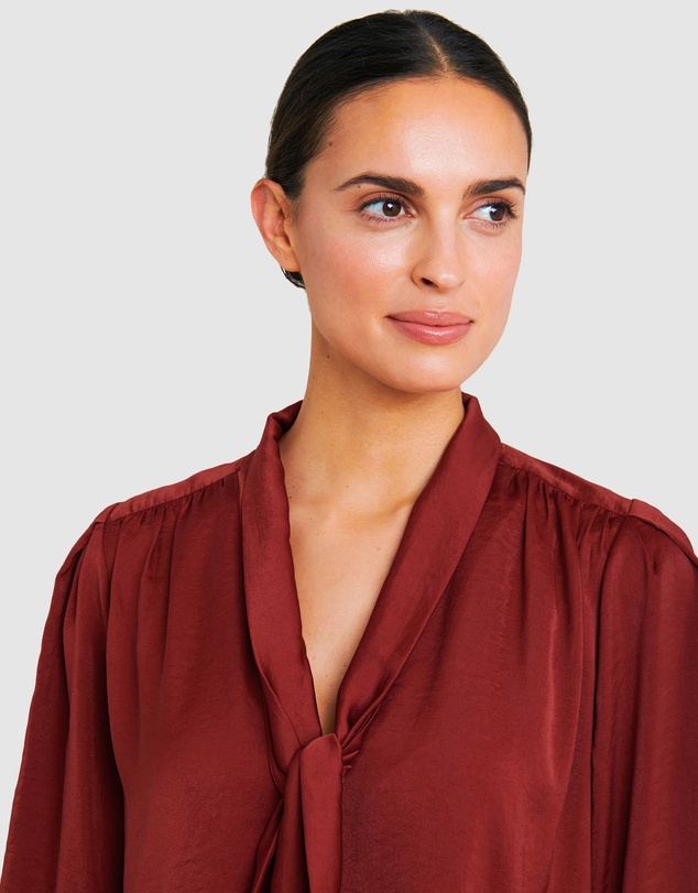 Forcast - Yaretzi Tie Neck Blouse