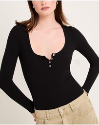 General Pants Co. Basics - Soft Knit Rib Button Bodysuit