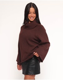 Petal & Pup - Bindy Cowlneck Knit Sweater - Brown