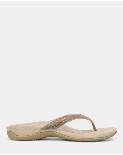 Vionic - Dillon Shine Toe Post Sandal - Champagne