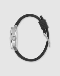 Maxum - Liberty Black Dial With Black Silicone Strap & Silver Tone Case