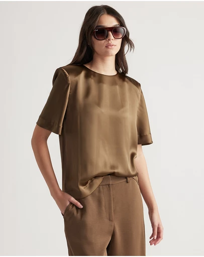 Decjuba - Noah Shoulder Pad Satin Top