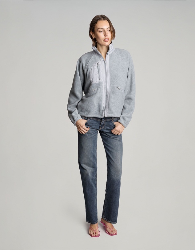 Love and Nostalgia - Burger Queen Polar Fleece Jacket - Grey Marle