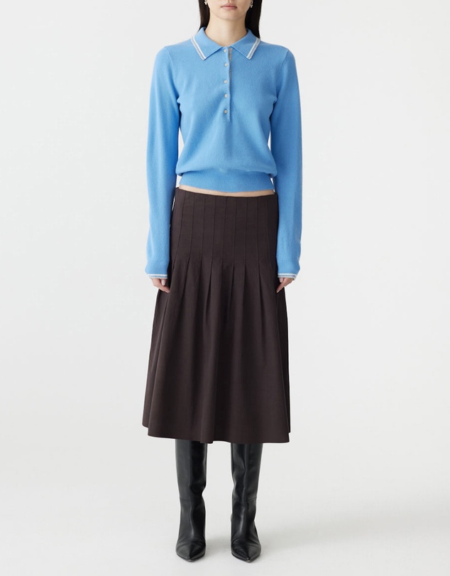Bassike - Crushed Cotton Pleated Skirt