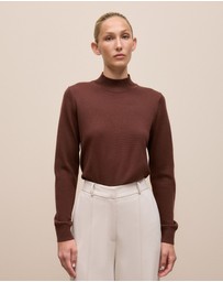 Trenery - Merino Mock Neck in Espresso