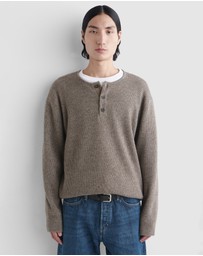 COS - Knitted Merino-Yak Henley Top