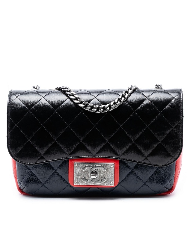 Pre-Loved by Azura Reborn - Pre-Loved Medium Tricolor Quilted Glazed Calfskin CC Plate Flap