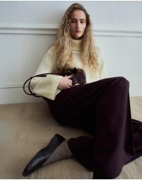 M.N.G - Wide-Leg Mid-Rise Pleated Trousers