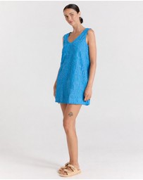 Poolside Paradiso - Mai Tai V Tunic Towelling Dress - Topaz