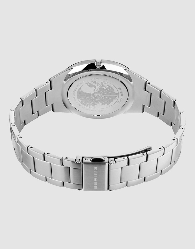 Bering - Bering Ultra Slim 40mm Green Dial Polished Silver Strap Watch