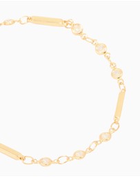 Lovisa - Gold Plated Cubic Zirconia Bar Chain Bracelet
