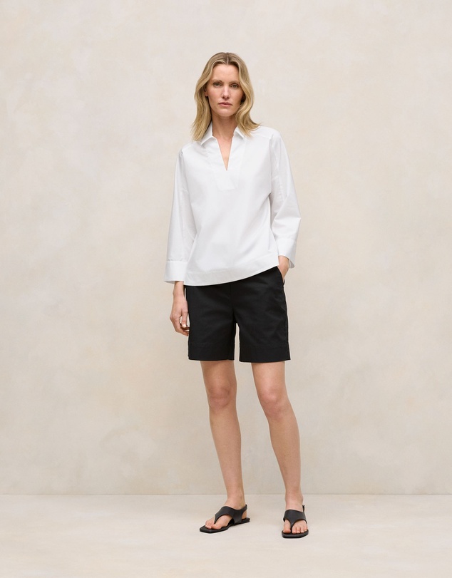 Trenery - Stretch Cotton Tailored Short in Black