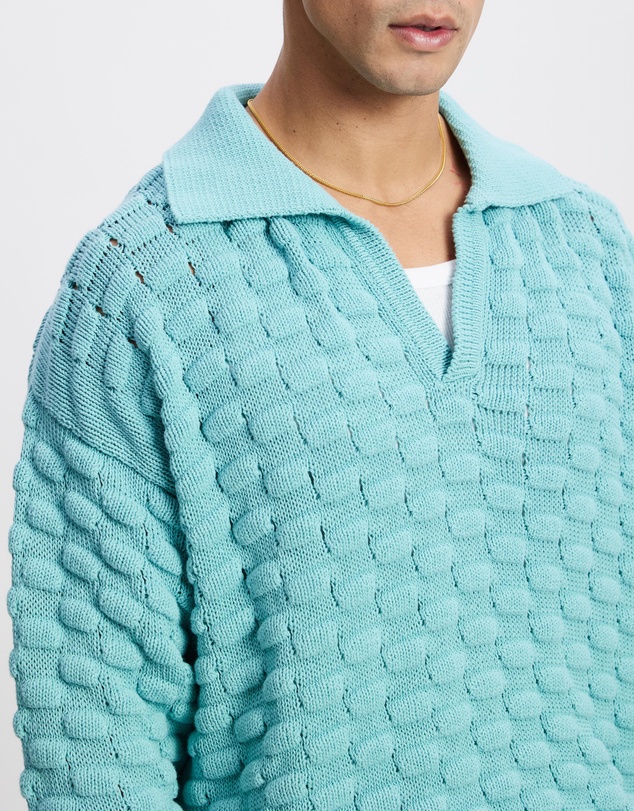 Bonsai - Bubble Knit Polo Oversize Fit