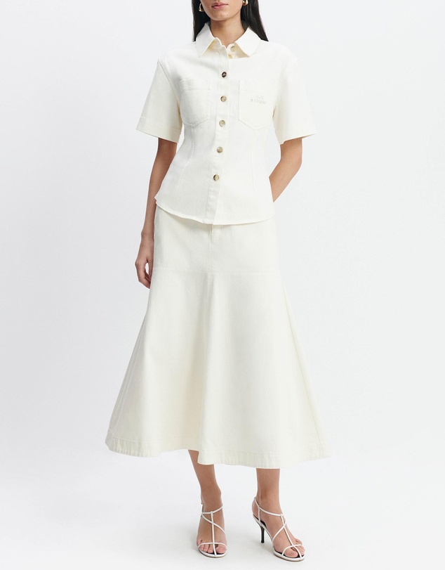Aje Studio - Elsie Denim Belted Shirt
