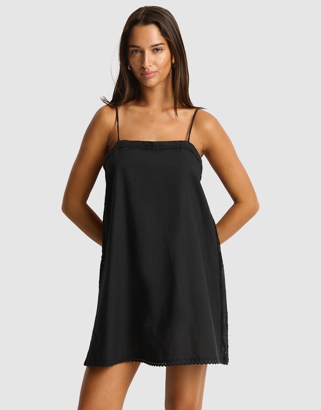 Sea Level Australia - Shore Linen Panelled Bandeau Lace Short Dress