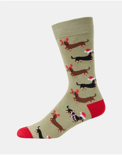 Bamboozld - Ho Ho Ho Dash Sage Socks Card