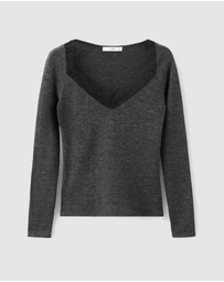 M.N.G - Lace-Trimmed Scoop-Neck Top