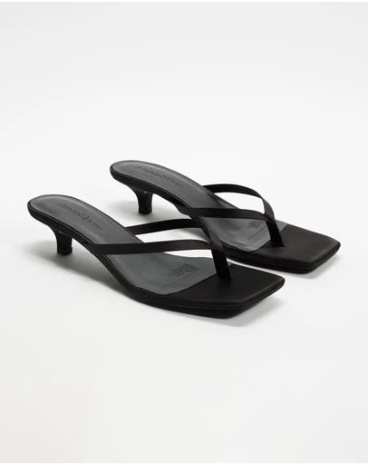 Atmos&Here - Oceane Satin Kitten Heel Sandals