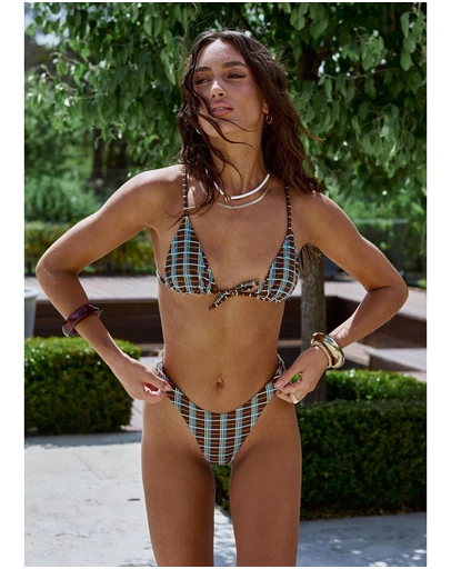 Subtitled - Bonnie Check Bikini Set