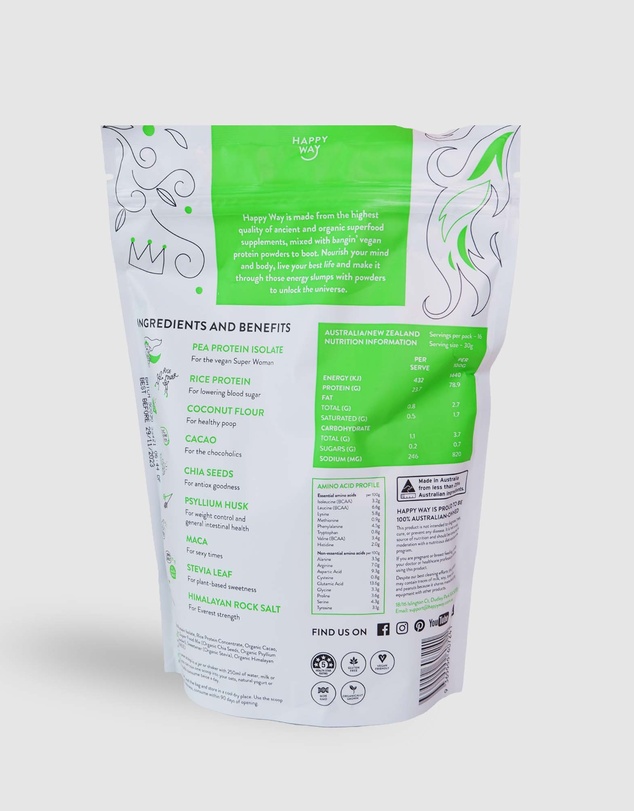 Happy Way - Choc Pea Princess Vegan Protein Powder