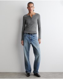 COS - Long-Sleeved Henley Top