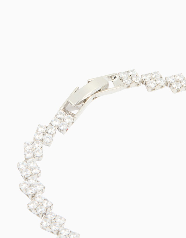 Lovisa - Silver Cubic Zirconia Rectangular Tennis Bracelet