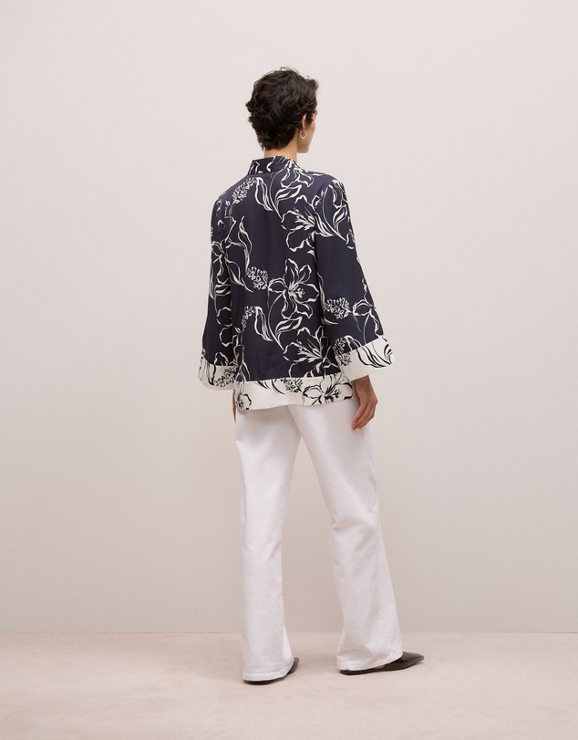 Trenery - Iluna Spliced Shirt in Night Sky