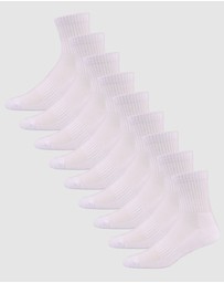 Pussyfoot - 9 Pack Unisex Sport Quarter Crew Socks