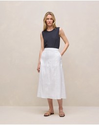 Trenery - Linen Cotton Crew Tank in Night Sky