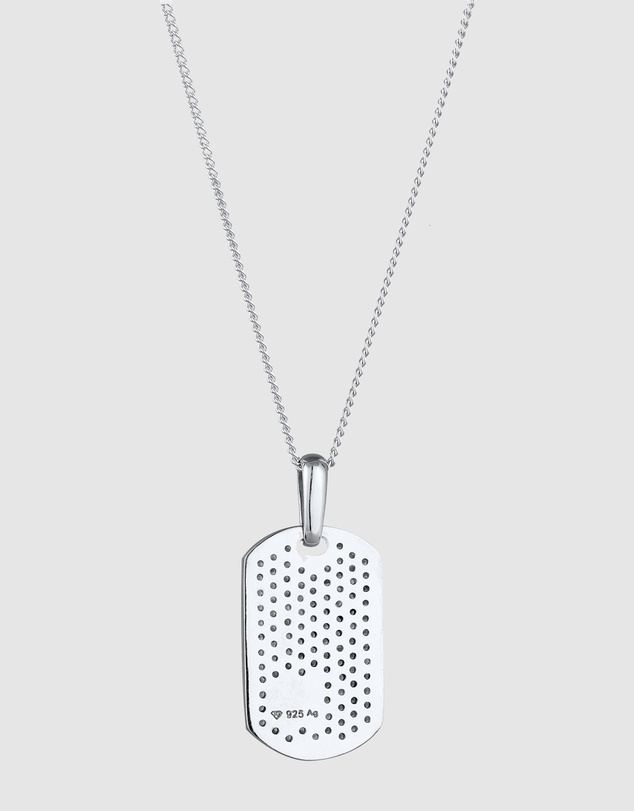 Kuzzoi - ICONIC EXCLUSIVE - Hammered Dog Tag Pendant Necklace in 925 Silver