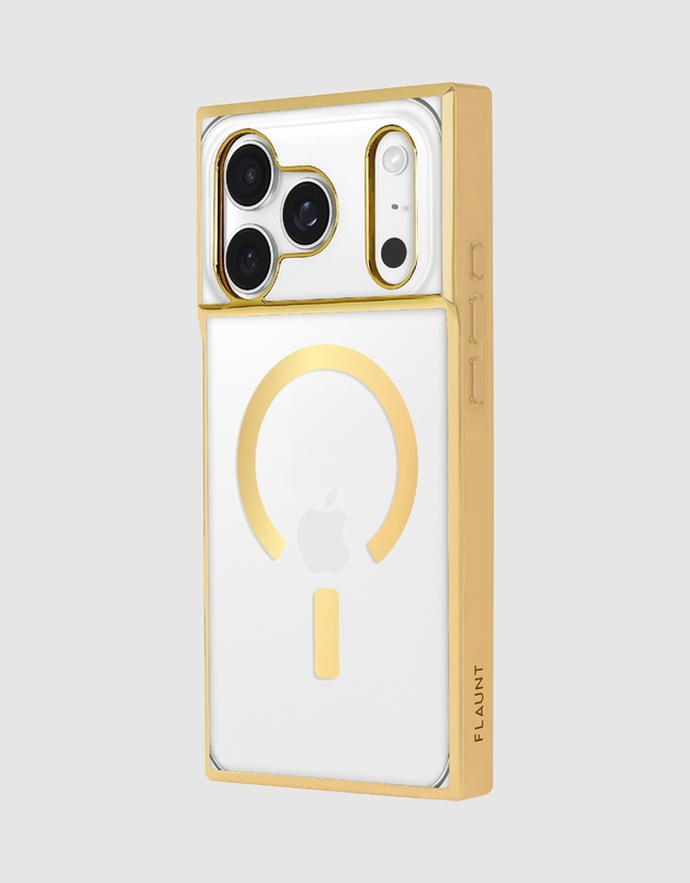 Flaunt - Flaunt Square Gilded Crystal Clear MagSafe Case for iPhone 18 Pro / 17 Pro
