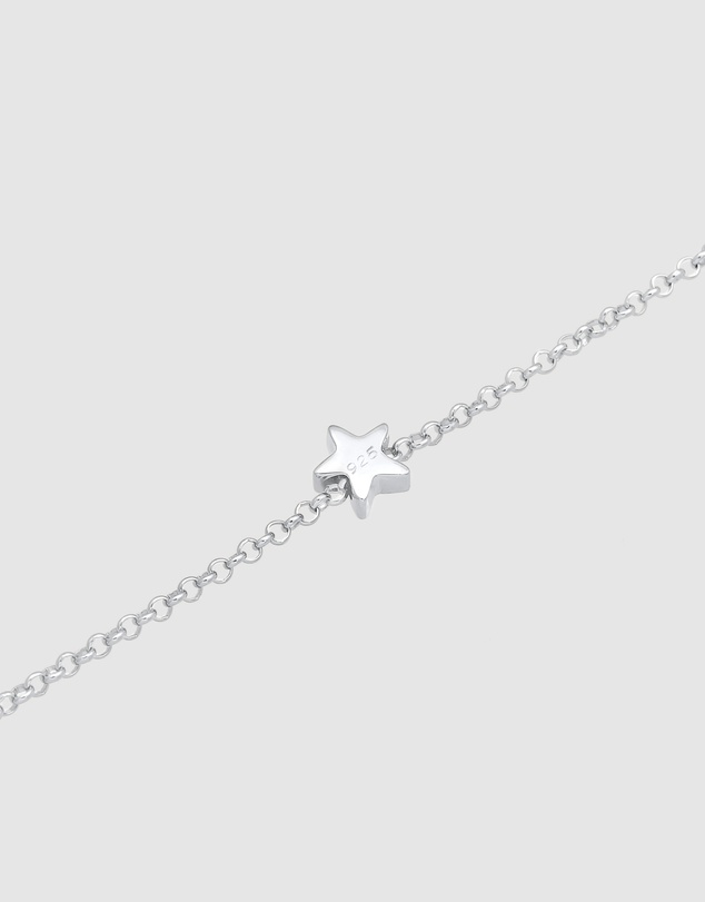 Elli Jewelry - Bracelet Chain Astro Star Pendant Basic in 925 Sterling Silver